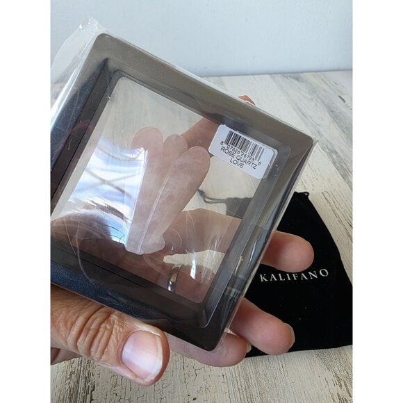 Kalifano rose quartz love statue rock crystal Angel cherub figurine - Picture 4 of 5